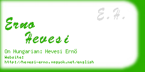 erno hevesi business card