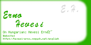 erno hevesi business card